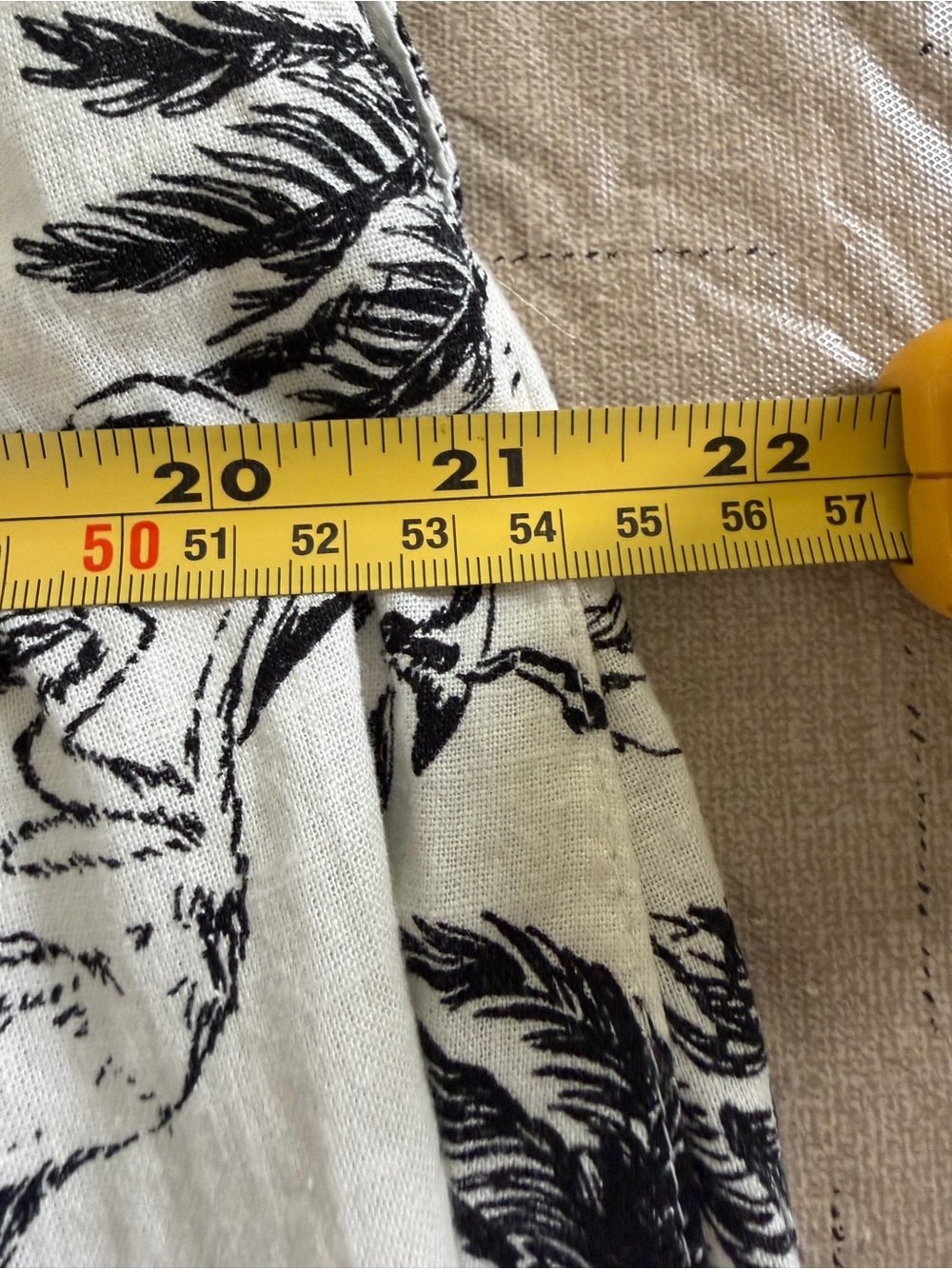 Joie Linen Blend Tropical Toile Shirt Dress XS Ivory Black Pockets Button Snap - Picture 11 of 12